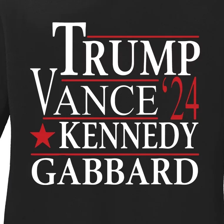 Trump Vance Kennedy Gabbard 2024 Election Ladies Long Sleeve Shirt