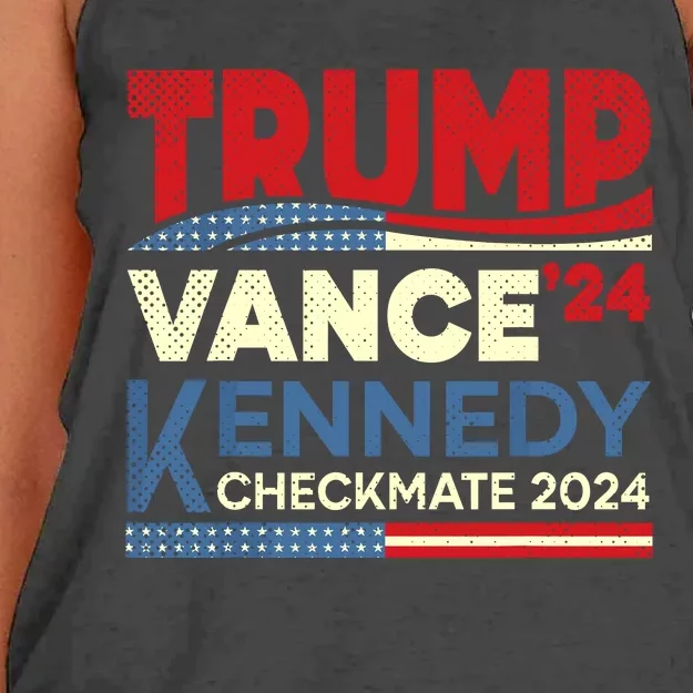 Trump Vance Kennedy Checkmate 2024 Election Republican Women's Knotted Racerback Tank