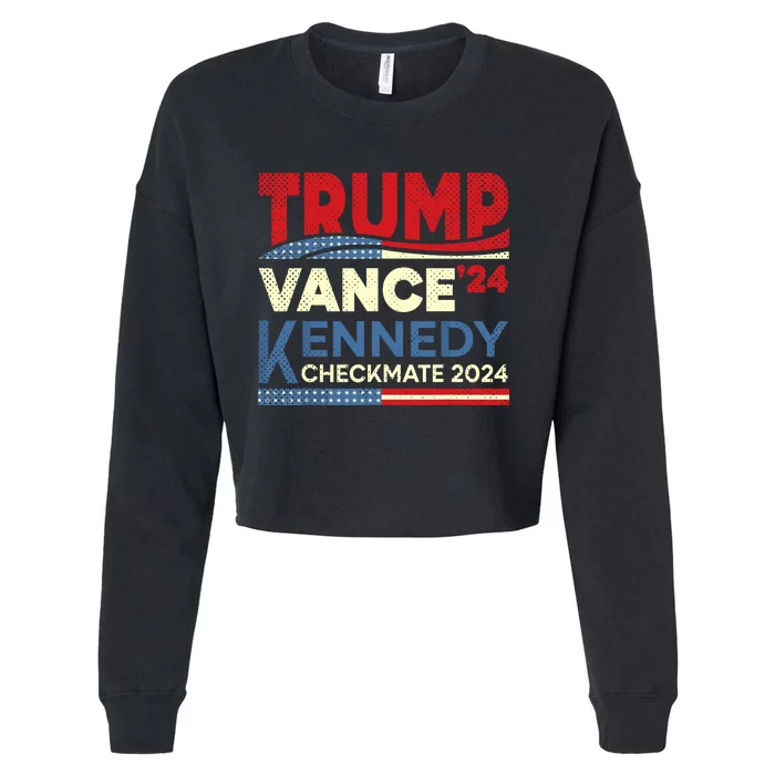 Trump Vance Kennedy Checkmate 2024 Election Republican Cropped Pullover Crew