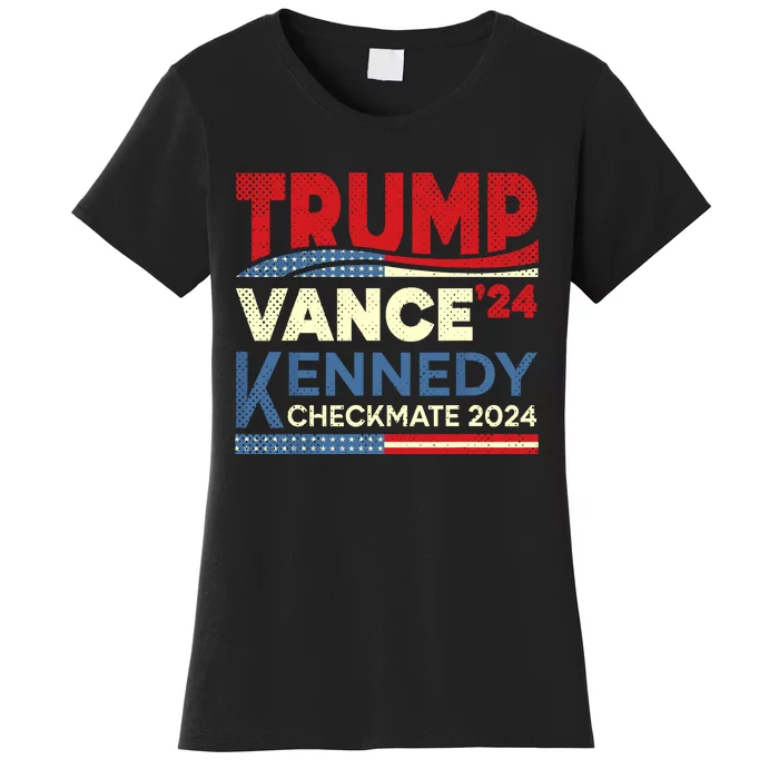 Trump Vance Kennedy Checkmate 2024 Election Republican Women's T-Shirt