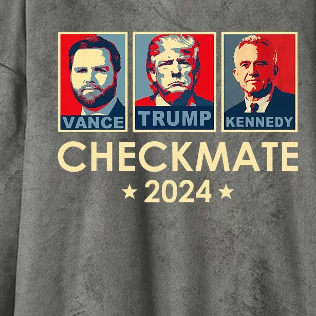 Trump Vance Kennedy Checkmate 2024 Hooded Wearable Blanket