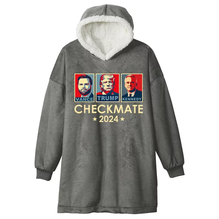 Trump Vance Kennedy Checkmate 2024 Hooded Wearable Blanket