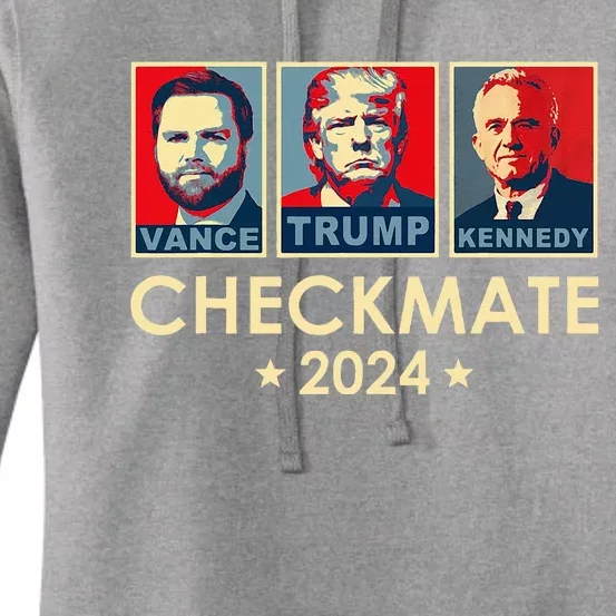 Trump Vance Kennedy Checkmate 2024 Women's Pullover Hoodie