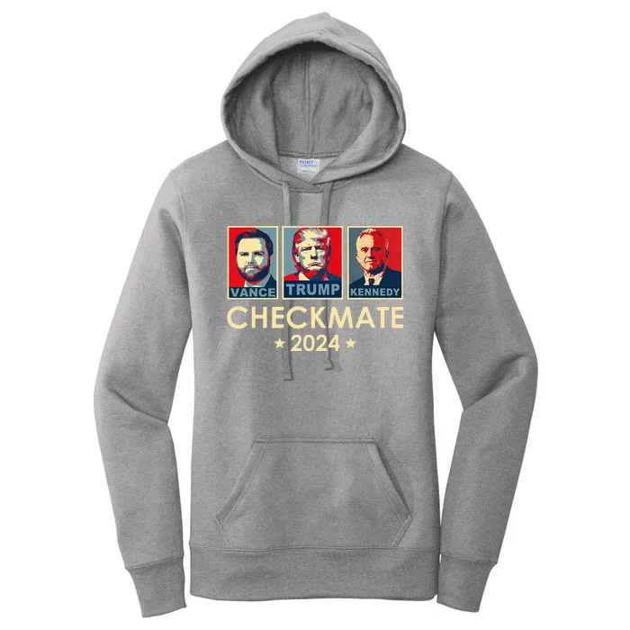 Trump Vance Kennedy Checkmate 2024 Women's Pullover Hoodie