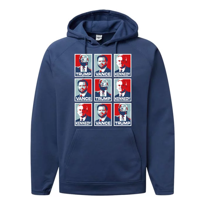 Trump Vance Kennedy Checkmate 2024 Performance Fleece Hoodie