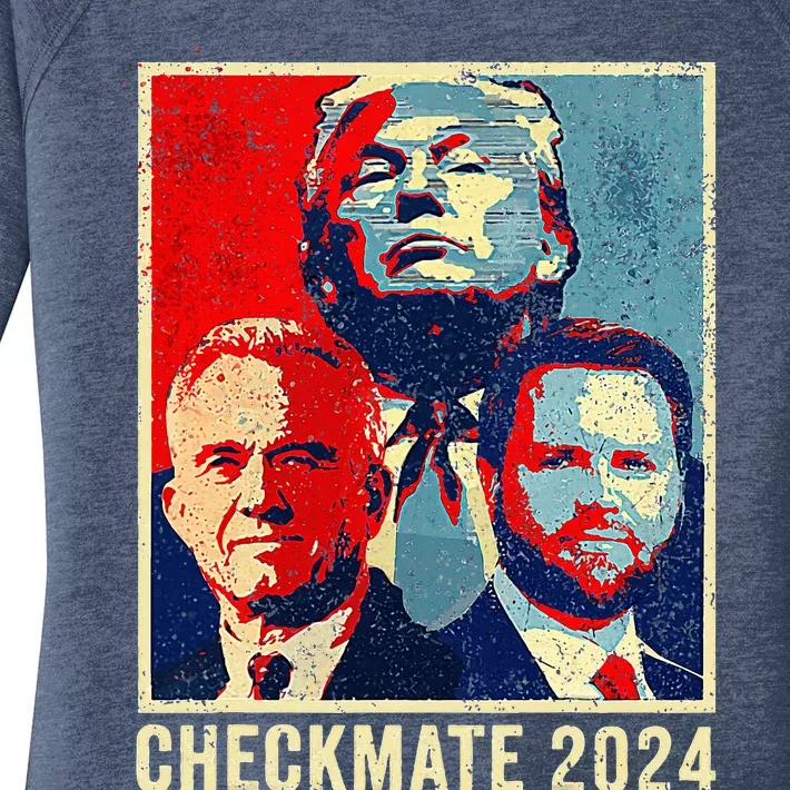 Trump Vance Kennedy Checkmate 2024 Election Republican Women's Perfect Tri Tunic Long Sleeve Shirt