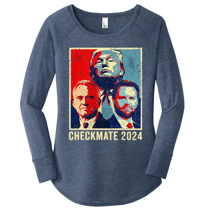 Trump Vance Kennedy Checkmate 2024 Election Republican Women's Perfect Tri Tunic Long Sleeve Shirt