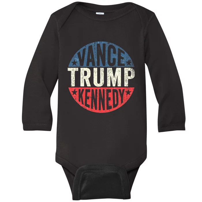 Trump Vance Kennedy Checkmate 2024 Baby Long Sleeve Bodysuit