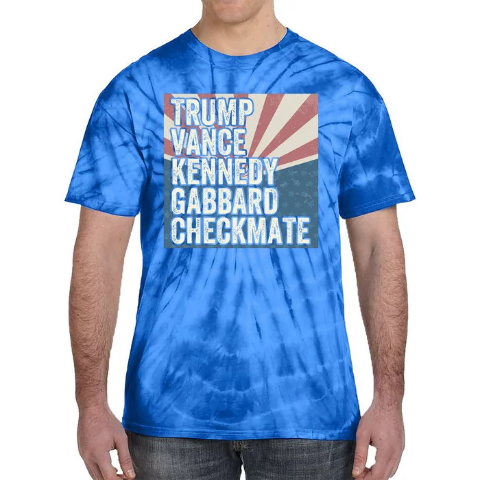 Trump Vance Kennedy Gabbard Checkmate American Flag Chess Tie-Dye T-Shirt