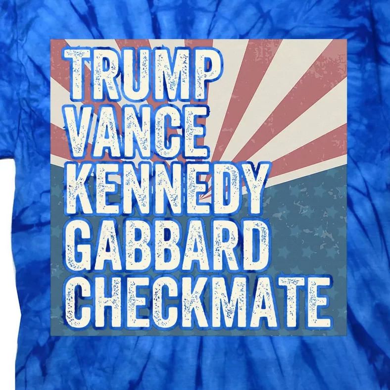 Trump Vance Kennedy Gabbard Checkmate American Flag Chess Tie-Dye T-Shirt