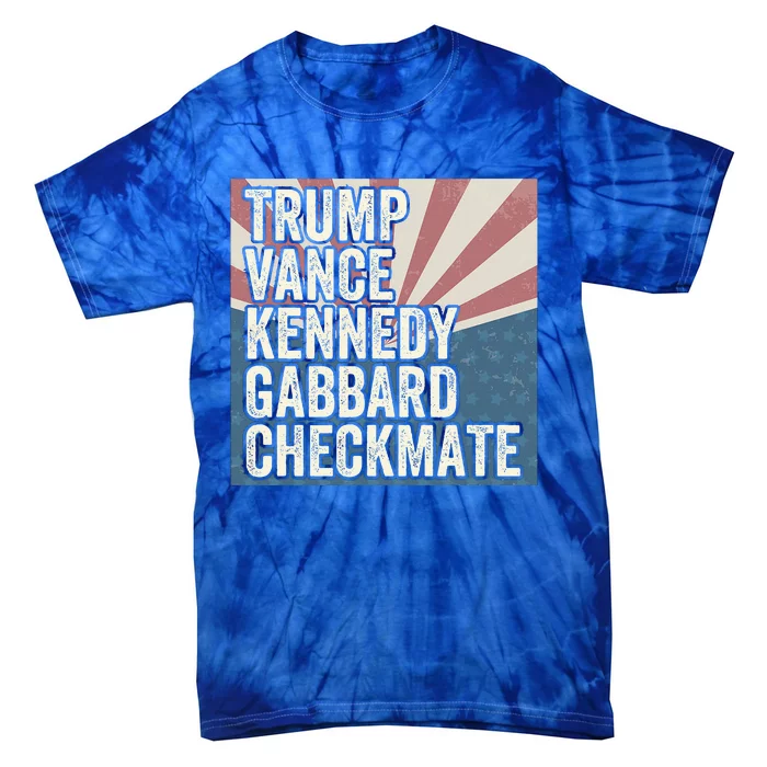 Trump Vance Kennedy Gabbard Checkmate American Flag Chess Tie-Dye T-Shirt