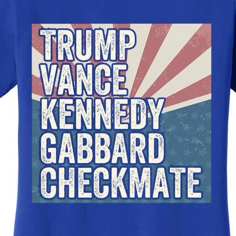 Trump Vance Kennedy Gabbard Checkmate American Flag Chess Women's T-Shirt