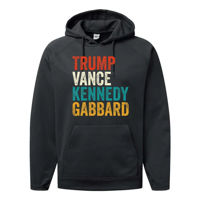 Trump Vance Kennedy Gabbard Presidential Campaign Usa 2024 Performance Fleece Hoodie