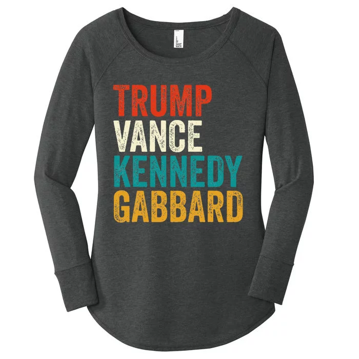 Trump Vance Kennedy Gabbard Presidential Campaign Usa 2024 Women's Perfect Tri Tunic Long Sleeve Shirt