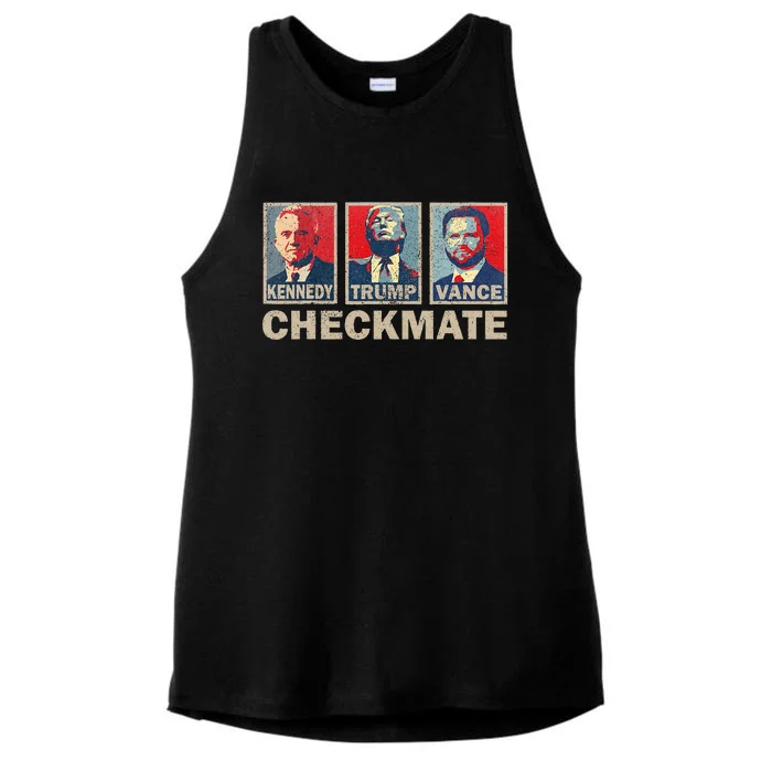 Trump Vance Kennedy Checkmate 2024 Election Republican Ladies Tri-Blend Wicking Tank