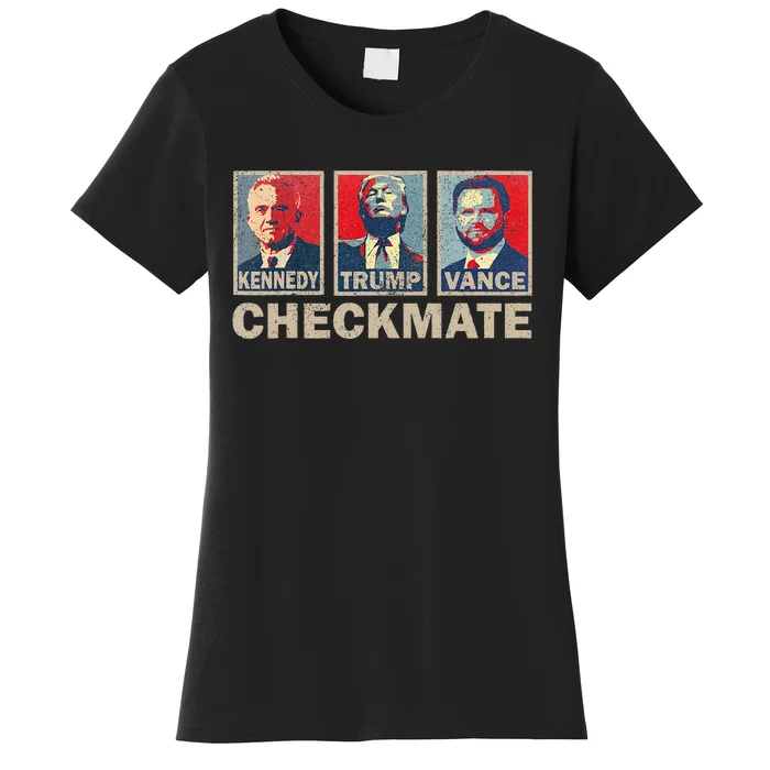 Trump Vance Kennedy Checkmate 2024 Election Republican Women's T-Shirt