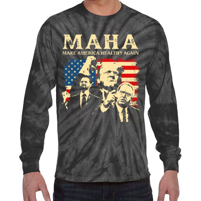 Trump Vance Kennedy Maha 2024 Funny Trump 45 47 Pro Trump Tie-Dye Long Sleeve Shirt