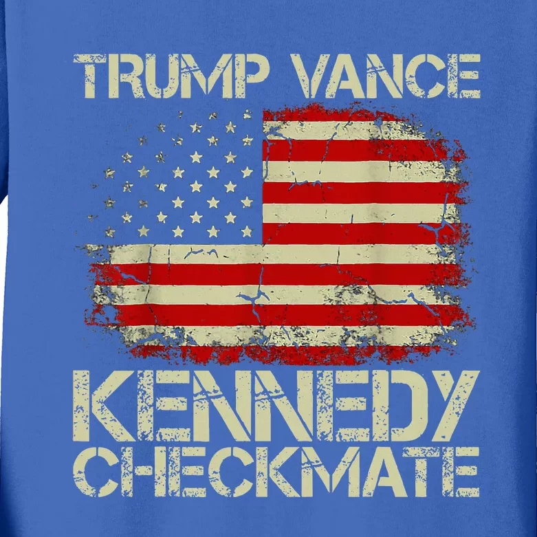 Trump Vance Kennedy Checkmate Kids Long Sleeve Shirt