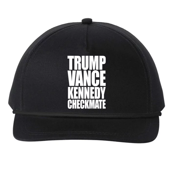 Trump Vance Kennedy Checkmate 2024 Election Republican Snapback Five-Panel Rope Hat