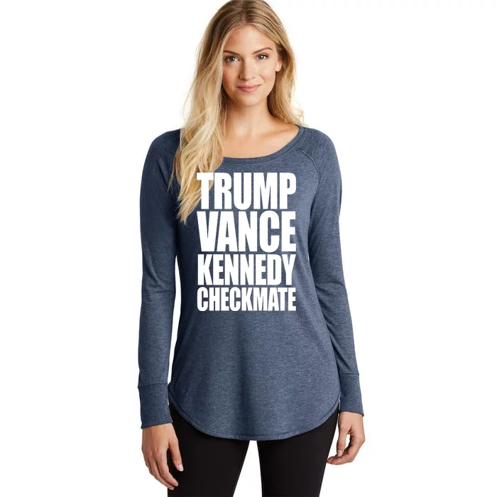 Trump Vance Kennedy Checkmate 2024 Election Republican Women's Perfect Tri Tunic Long Sleeve Shirt