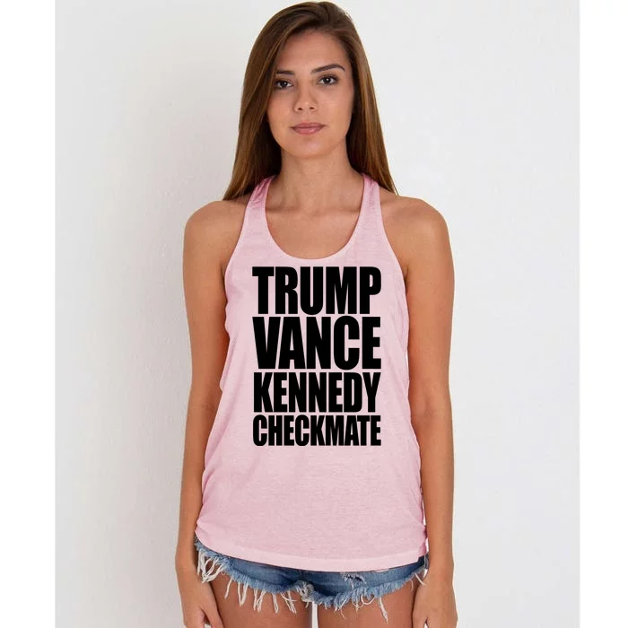 Trump Vance Kennedy Checkmate 2024 Election Republican Women's Knotted Racerback Tank