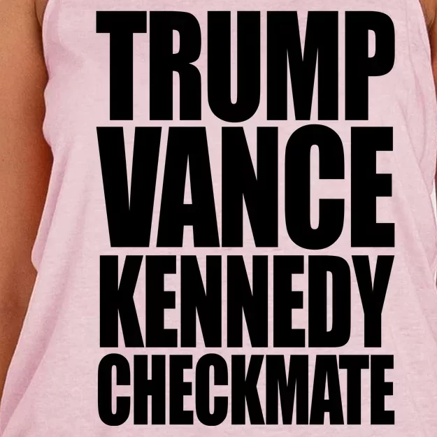 Trump Vance Kennedy Checkmate 2024 Election Republican Women's Knotted Racerback Tank