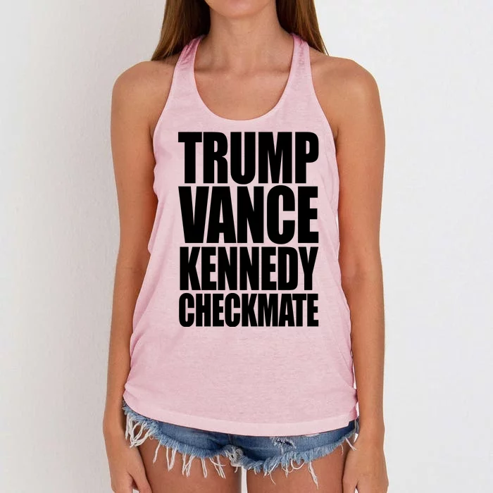 Trump Vance Kennedy Checkmate 2024 Election Republican Women's Knotted Racerback Tank