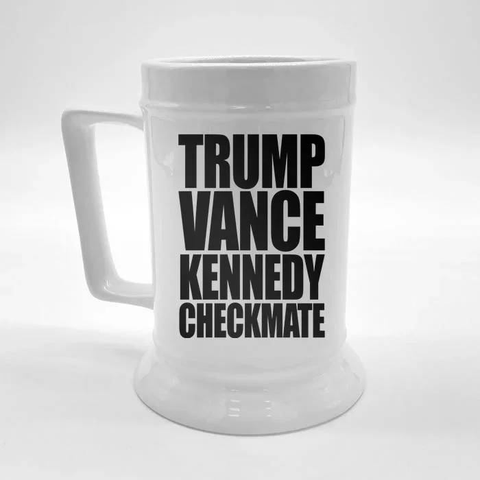 Trump Vance Kennedy Checkmate 2024 Election Republican Front & Back Beer Stein