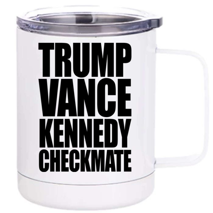 Trump Vance Kennedy Checkmate 2024 Election Republican Front & Back 12oz Stainless Steel Tumbler Cup