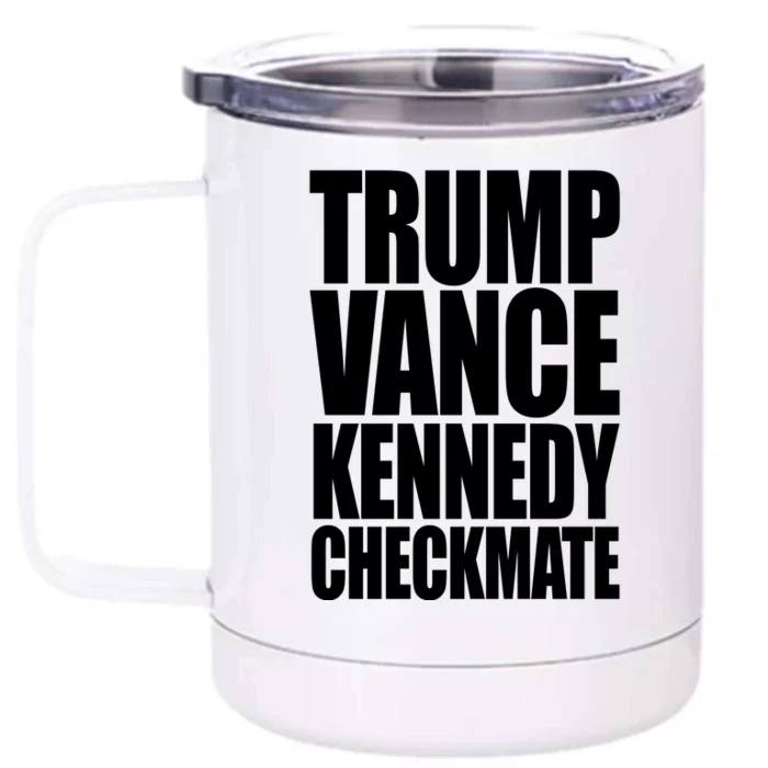 Trump Vance Kennedy Checkmate 2024 Election Republican Front & Back 12oz Stainless Steel Tumbler Cup