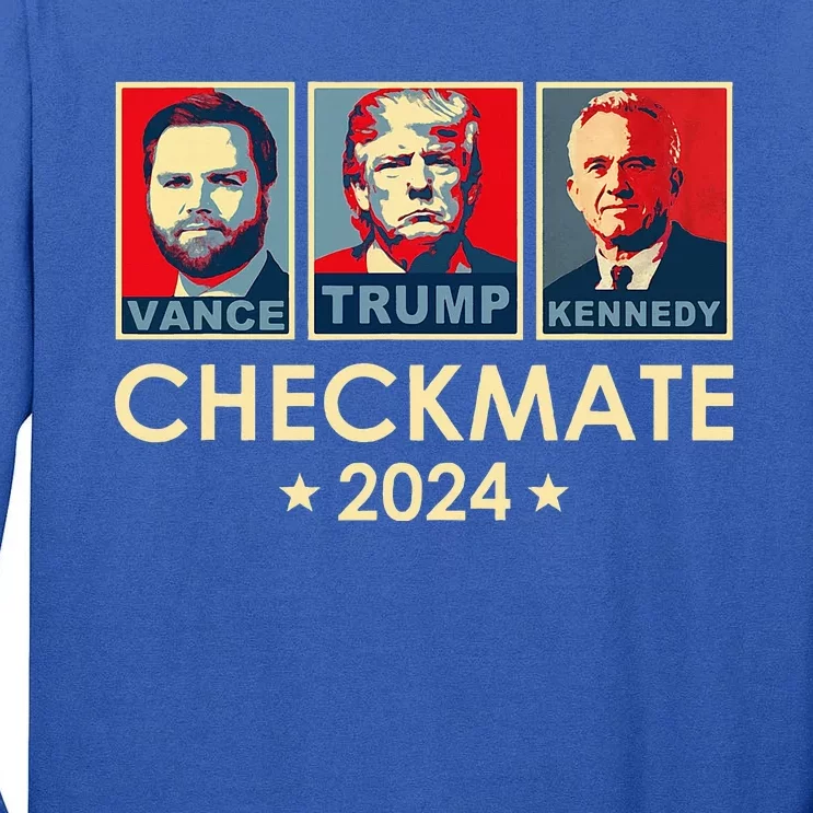 Trump Vance Kennedy Checkmate 2024 Election Republican Tall Long Sleeve T-Shirt