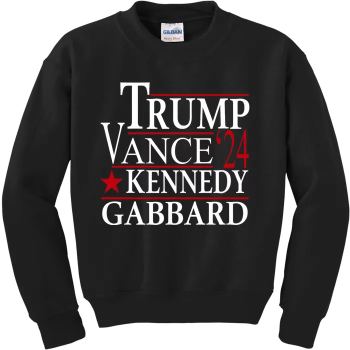 Trump Vance Kennedy Gabbard 2024 Election Kids Sweatshirt