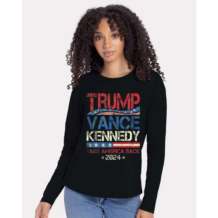 Trump Vance Kennedy Take America Back 2024 Election Womens Cotton Relaxed Long Sleeve T-Shirt