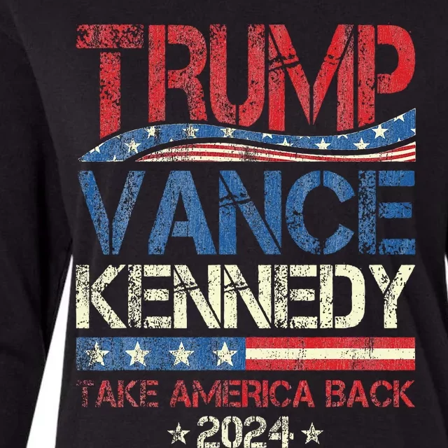 Trump Vance Kennedy Take America Back 2024 Election Womens Cotton Relaxed Long Sleeve T-Shirt