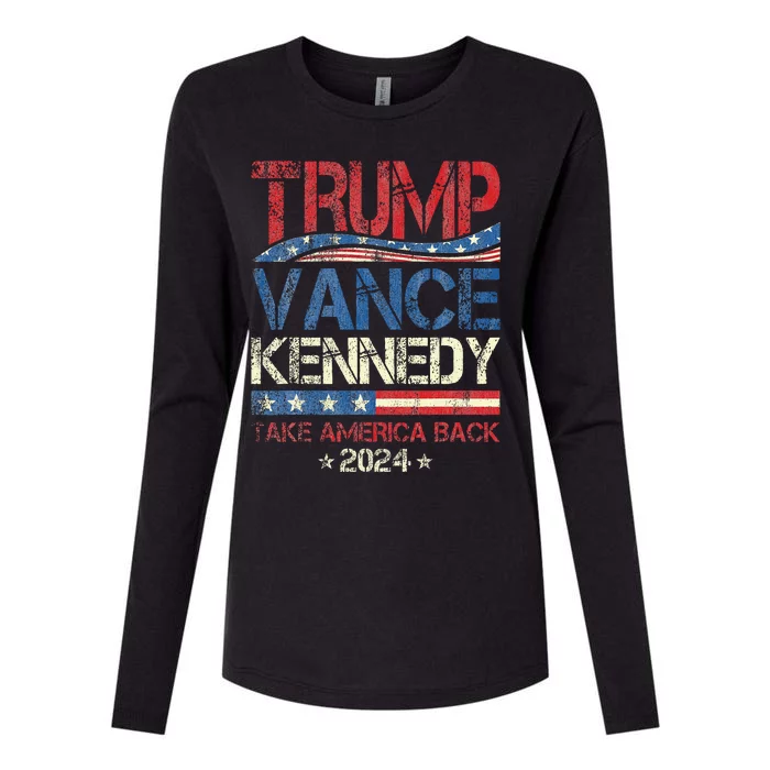 Trump Vance Kennedy Take America Back 2024 Election Womens Cotton Relaxed Long Sleeve T-Shirt