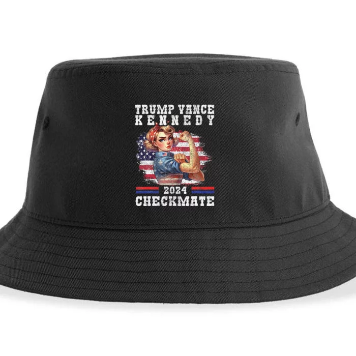 Trump Vance Kennedy Checkmate 2024 Election Republican Trump Gift Sustainable Bucket Hat