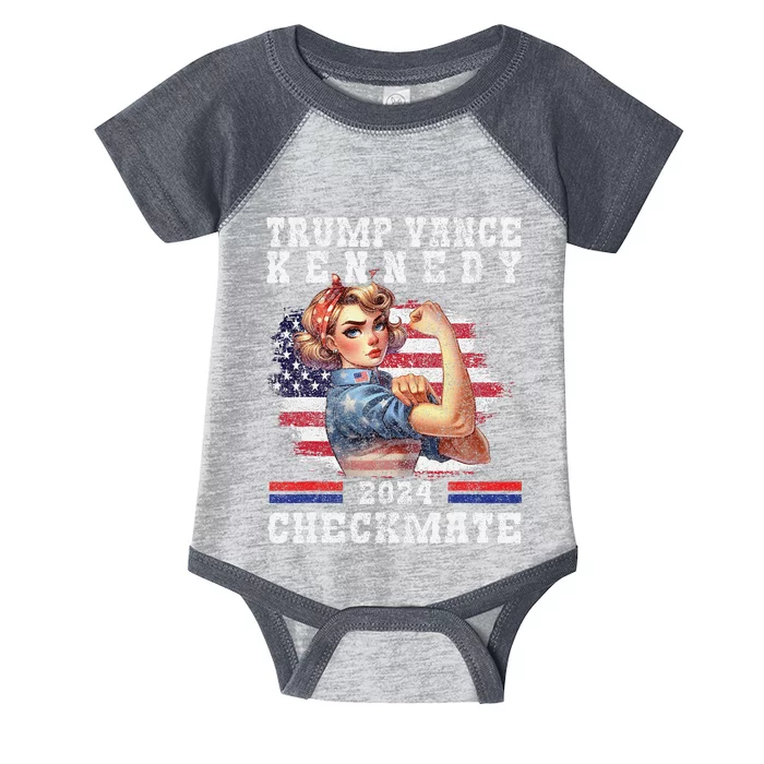 Trump Vance Kennedy Checkmate 2024 Election Republican Trump Gift Infant Baby Jersey Bodysuit