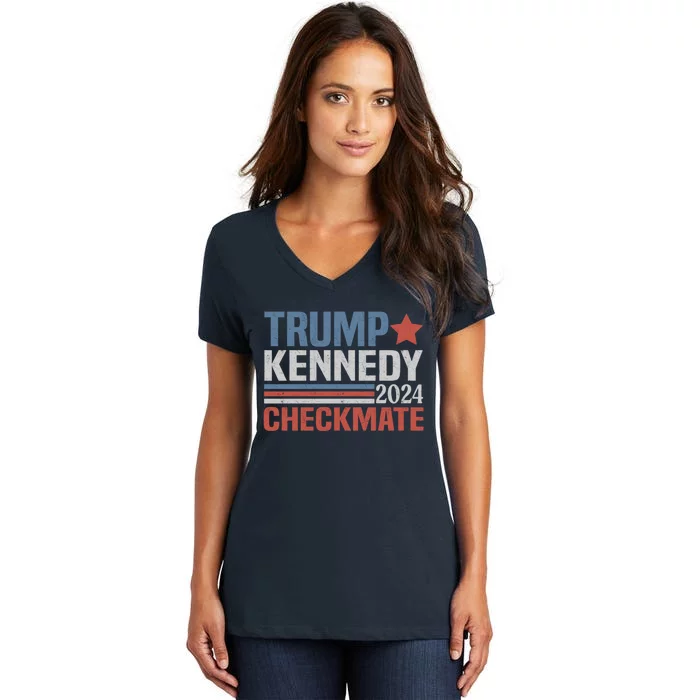 Trump Vance Kennedy Checkmate 2024 Election Republican Women's V-Neck T-Shirt