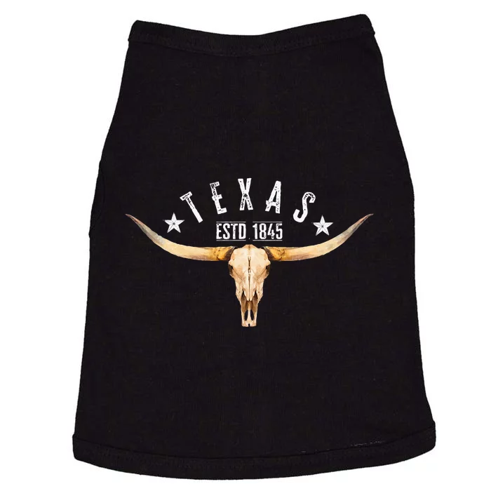 Texas Vintage Longhorn Estd. 1845 Pride Of All Texans Doggie Tank