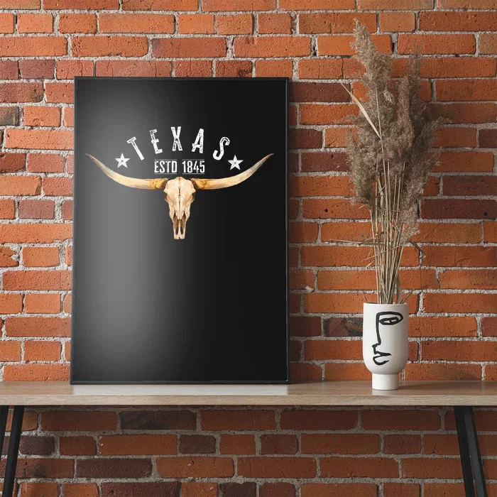 Texas Vintage Longhorn Estd. 1845 Pride Of All Texans Poster