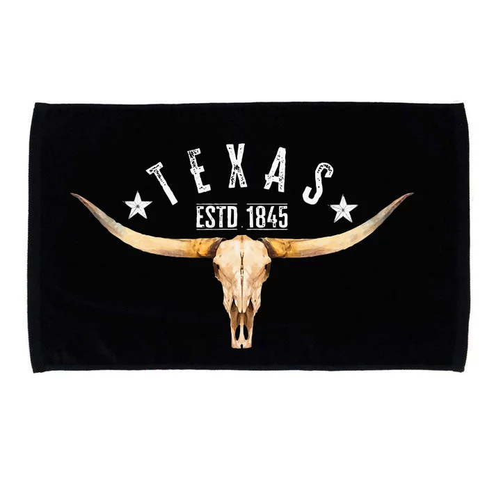 Texas Vintage Longhorn Estd. 1845 Pride Of All Texans Microfiber Hand Towel