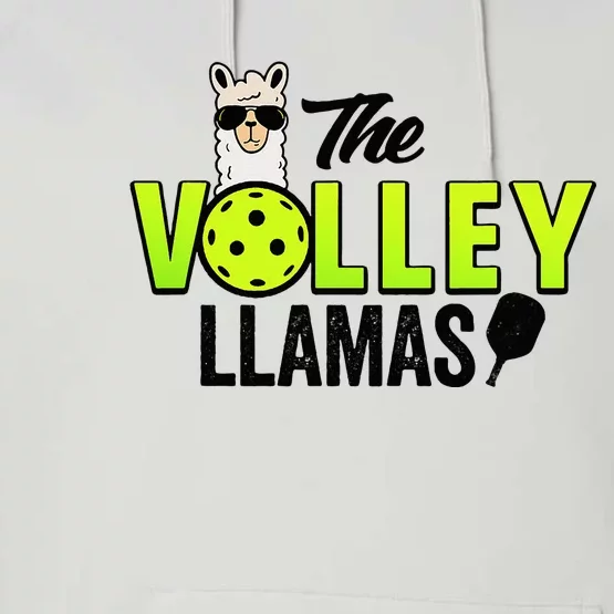 The Volley LLamas comic style llama pickle ball Performance Fleece Hoodie