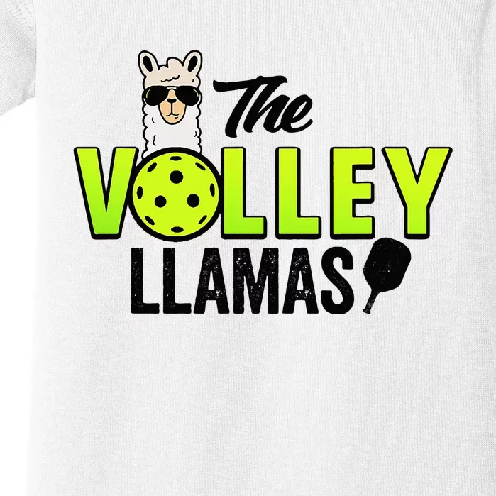 The Volley LLamas comic style llama pickle ball Baby Bodysuit