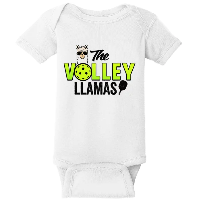 The Volley LLamas comic style llama pickle ball Baby Bodysuit