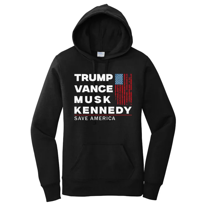 Trump Vance Musk Kennedy Save America 2024 Women's Pullover Hoodie