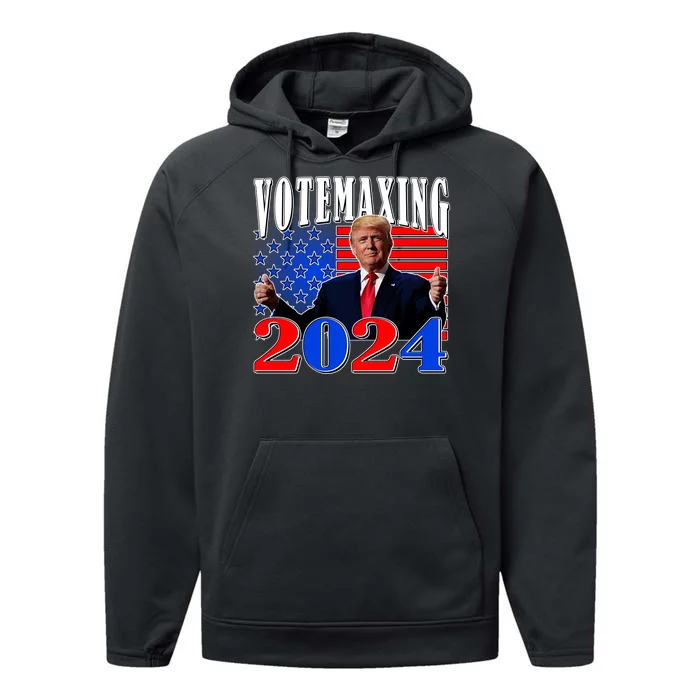 Trump Vote Maxing 2024 Election Performance Fleece Hoodie