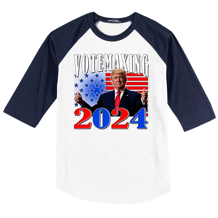 Trump Vote Maxing 2024 Election Baseball Sleeve Shirt