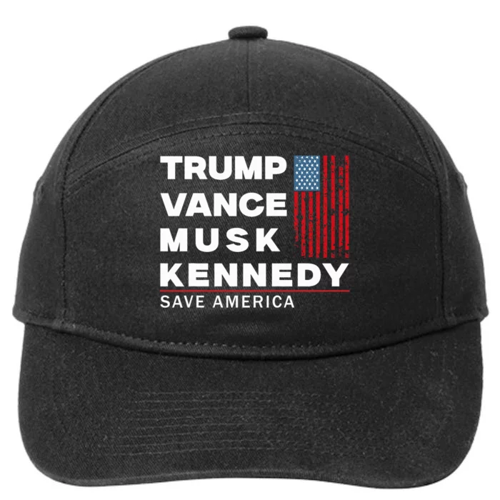 Trump Vance Musk Kennedy Save America 2024 7-Panel Snapback Hat