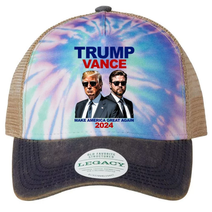 Trump Vance Make America Great Again 2024 Republican Legacy Tie Dye Trucker Hat