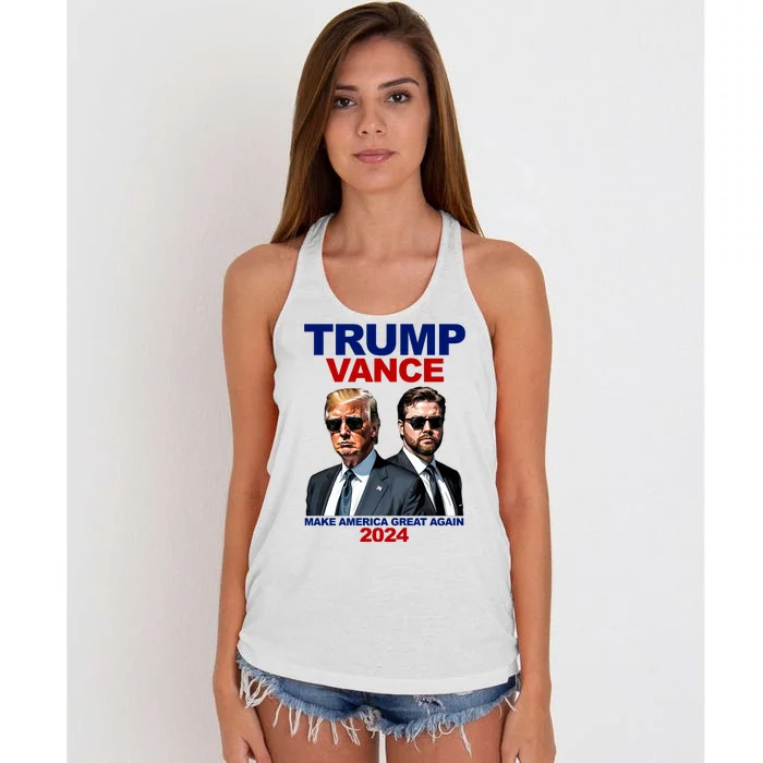 Trump Vance Make America Great Again 2024 Republican Women's Knotted Racerback Tank